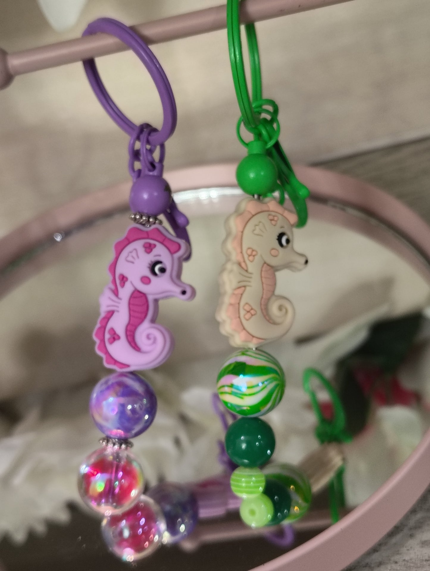 Seahorse Sweeties Beaded Keychain Set