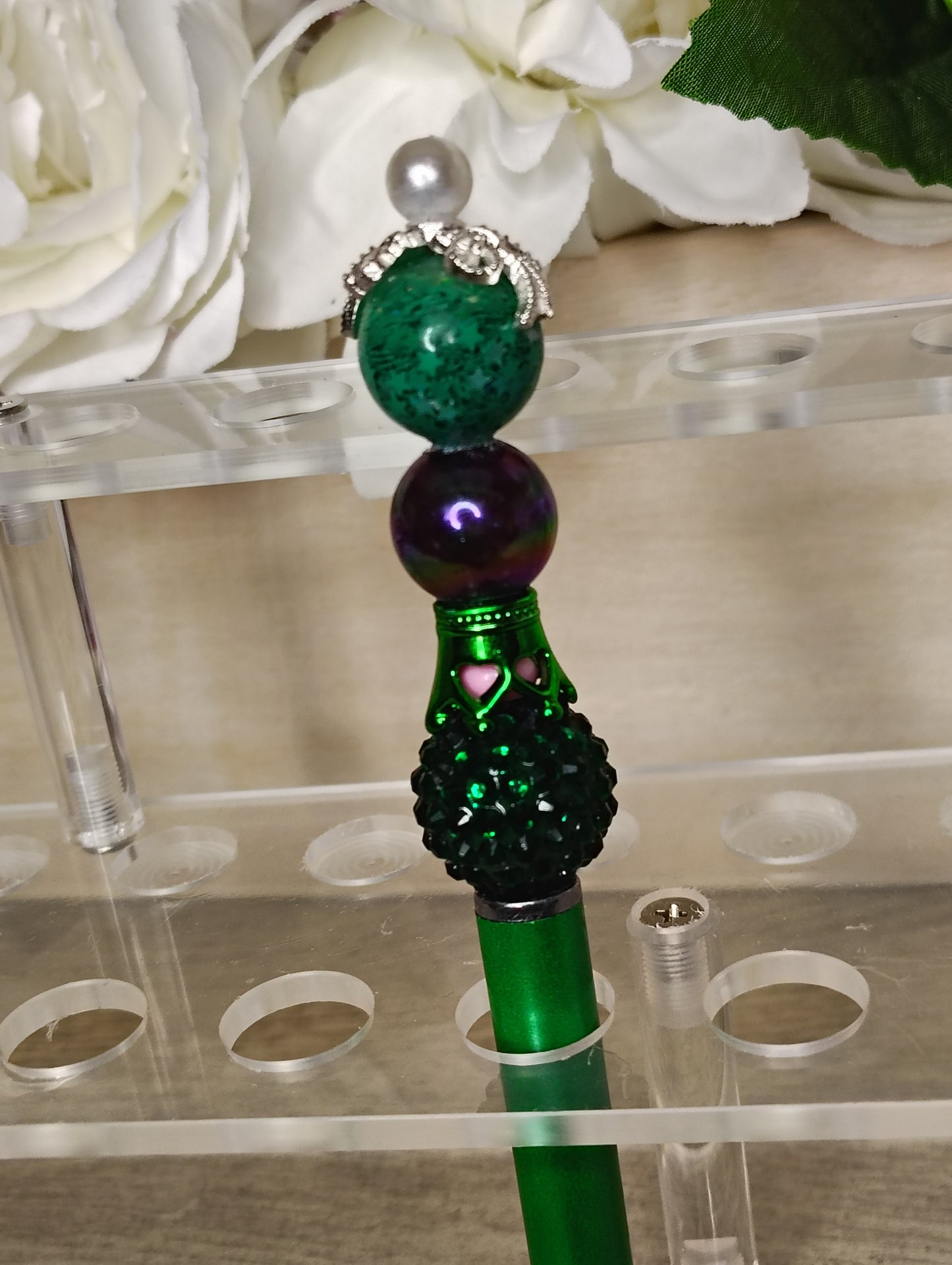 Emerald Enchantment Beaded Pen/Stylus Duo 💚✨