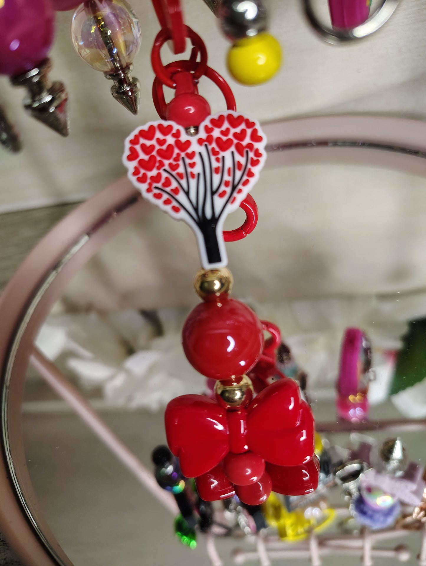 Love Grows Here Beaded Keychain ❤️🌳