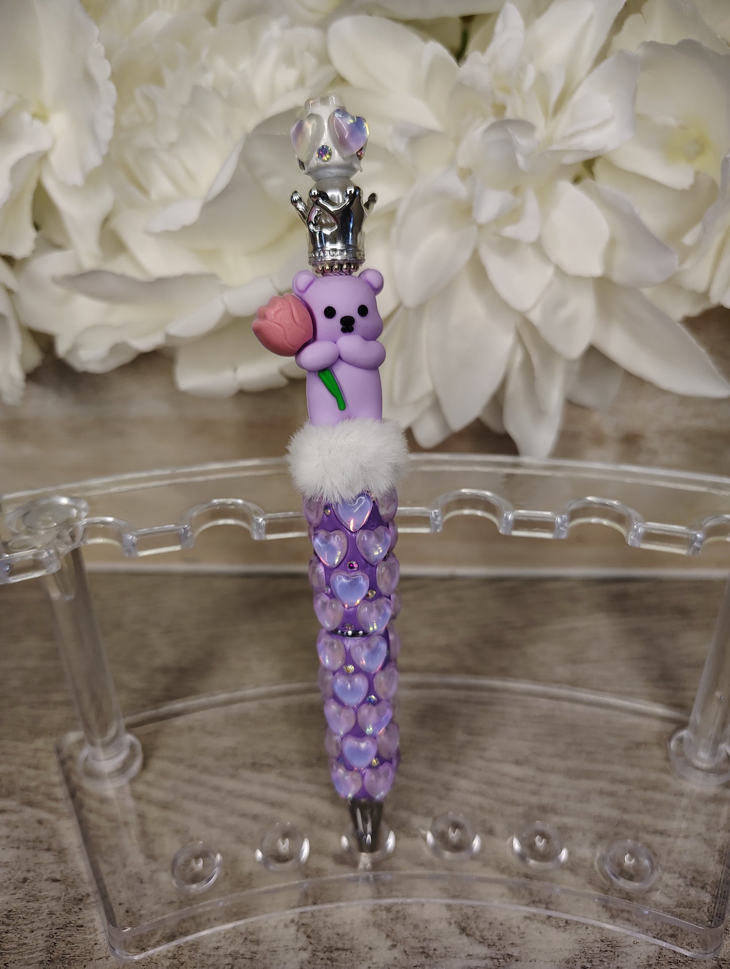 Purple Teddy Bear Glam Pen
