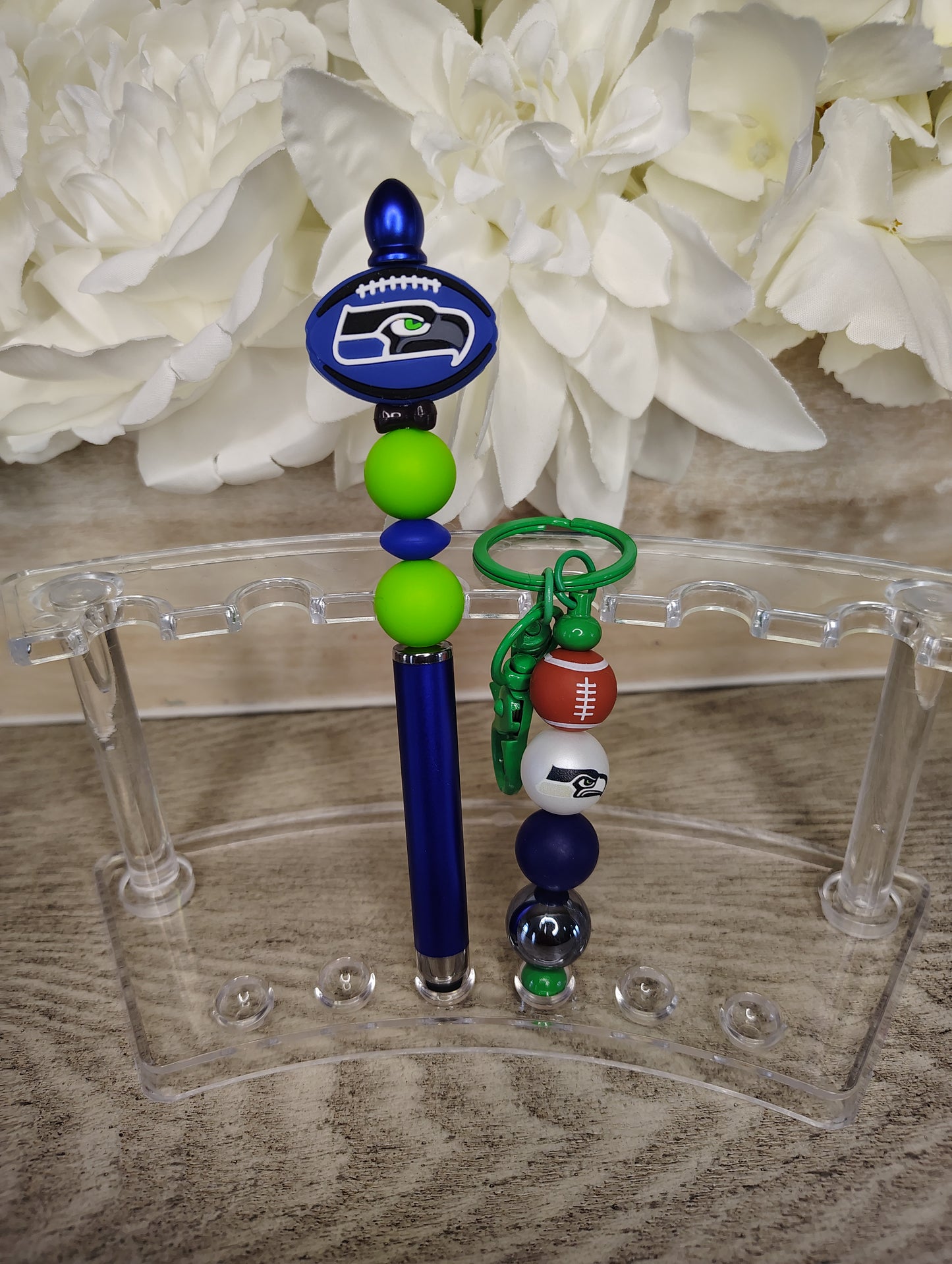 Seahawks Fan Pen + Keychain Set 💙💚🏈
