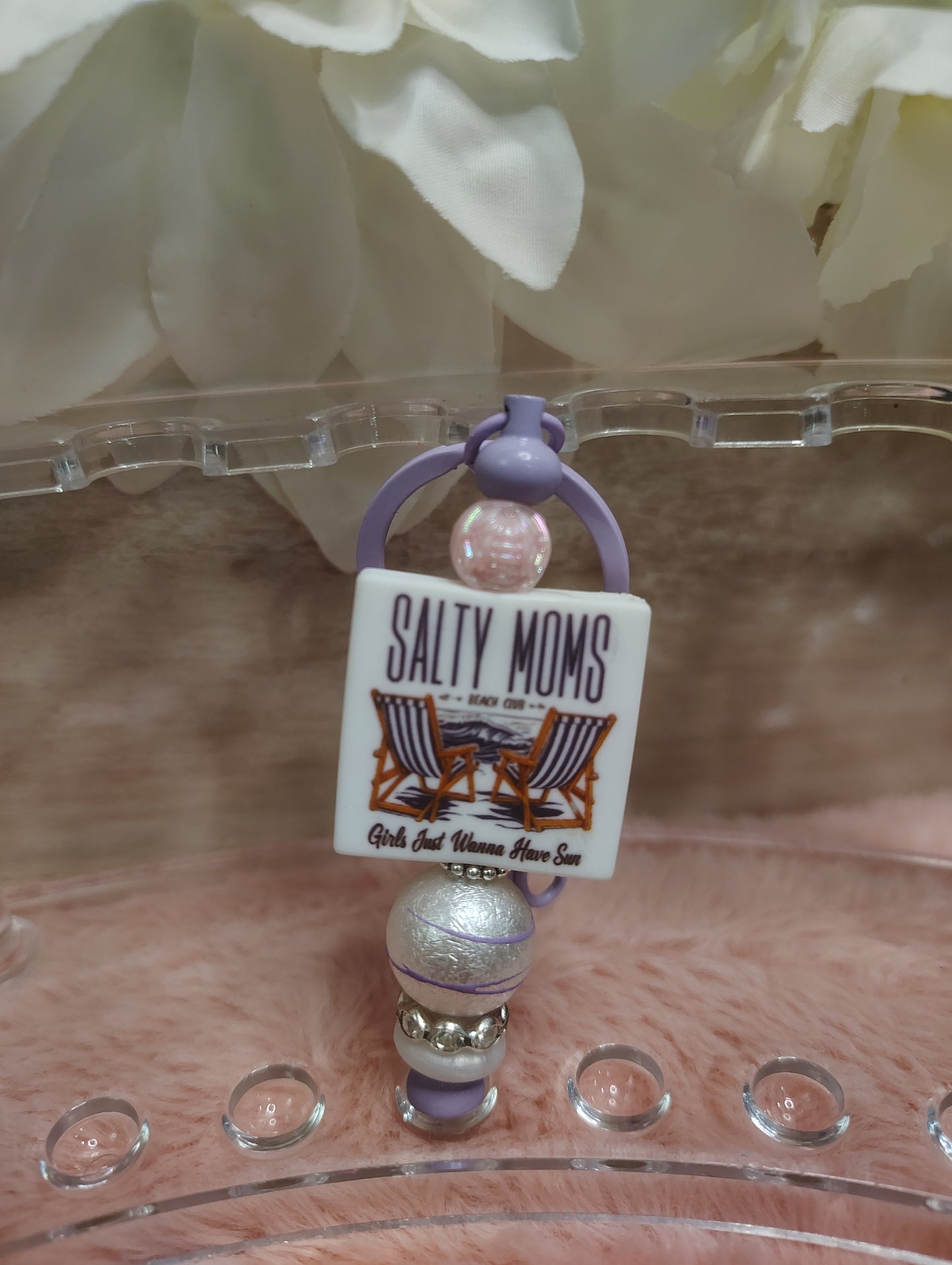 Salty Moms Beaded Keychain