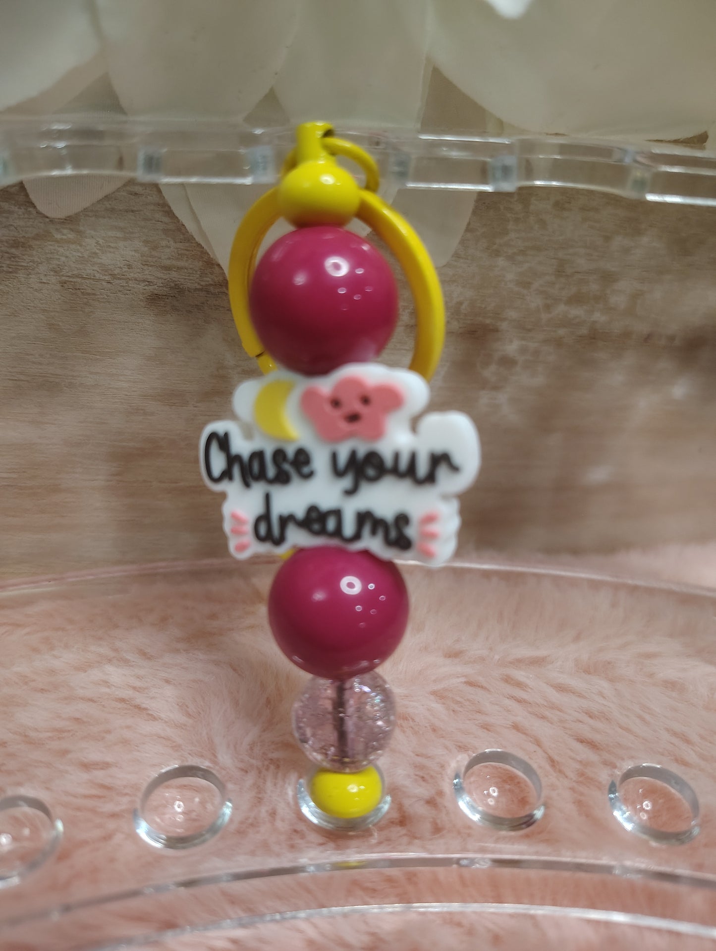 Chase Your Dreams Beaded Keychain
