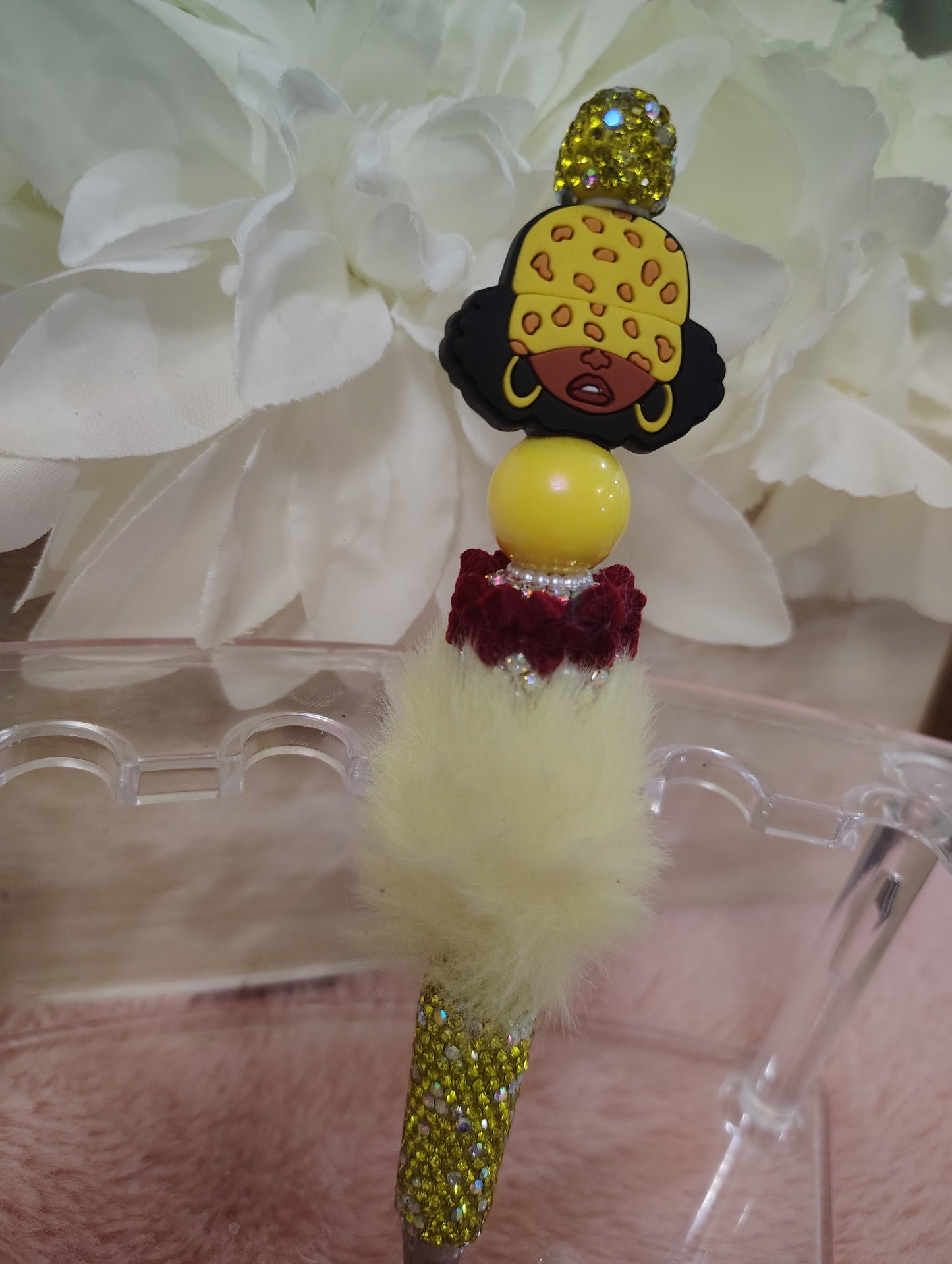 Golden Glam Boss Babe Pom-Pom Pen