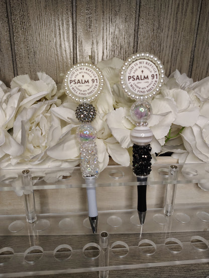 Psalm 91 Beaded Stylus Pen Set | Faith-Inspired Scripture Pens | Christian Gift Set