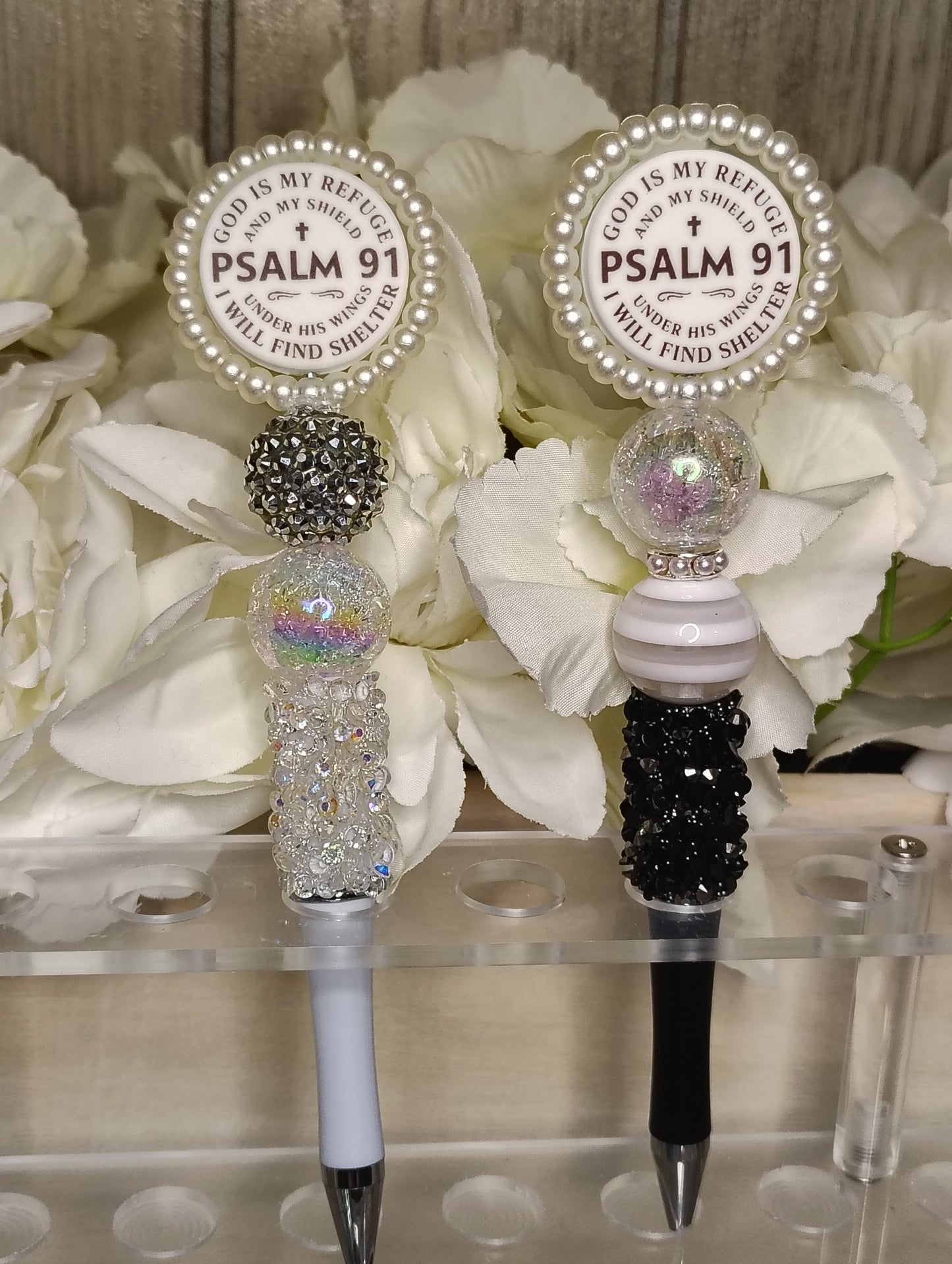 Psalm 91 Beaded Stylus Pen Set | Faith-Inspired Scripture Pens | Christian Gift Set