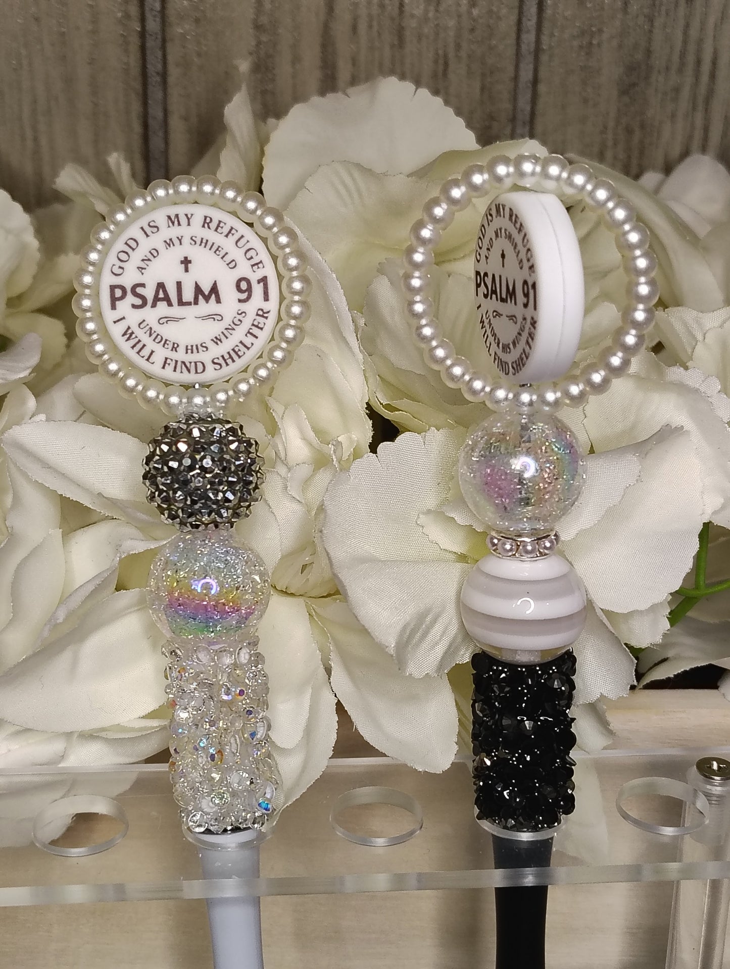 Psalm 91 Beaded Stylus Pen Set | Faith-Inspired Scripture Pens | Christian Gift Set