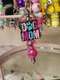 Dog Mom Beaded Keychain | Colorful Paw Print Charm | Fun Handmade Bag & Key Ring Accessory