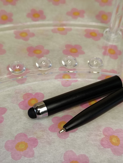 Batman Inspired Character 2-in-1 Stylus Pen | Touchscreen & Ink Pen Combo | Cool Black Beaded Pen Gift