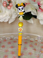 Sunny Mouse Girl Beaded Pen | Yellow Floral Kids Pen | Cute Writing Gift