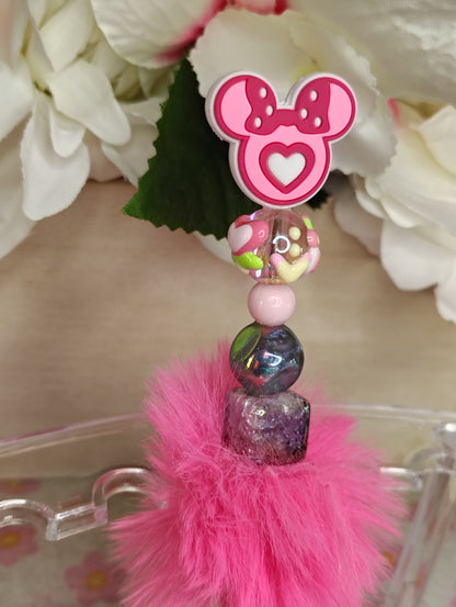 Pretty Pink Bow Pom-Pom Beaded Pen 💗🎀