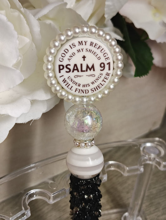 Psalm 91 Inspirational Beaded Pen | Faith-Based Scripture Writing Pen