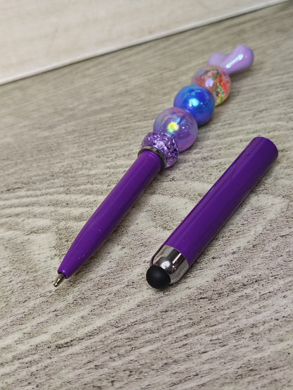 Purple Heart Stylus Pen | Beaded Touchscreen & Writing Pen