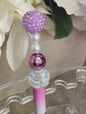 Pastel Sparkle Beaded Pen | Pink & Purple Ombre Writing Pen