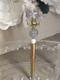 Elegant Bow Crystal Beaded Pen | Gold & Silver Luxe Writing Pen