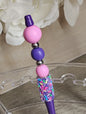 Pink & Purple Sprinkle Beaded Pen | Fun Pastel Writing Pen