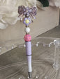 Blush & Lilac Bow Beaded Pen