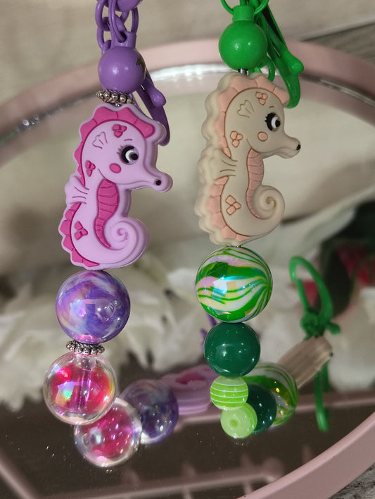 Seahorse Sweeties Beaded Keychain Set