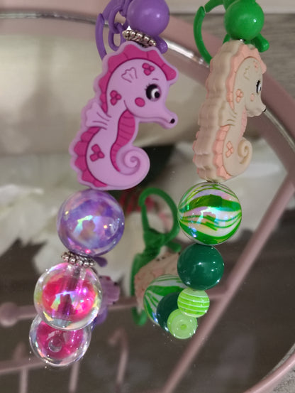 Seahorse Sweeties Beaded Keychain Set