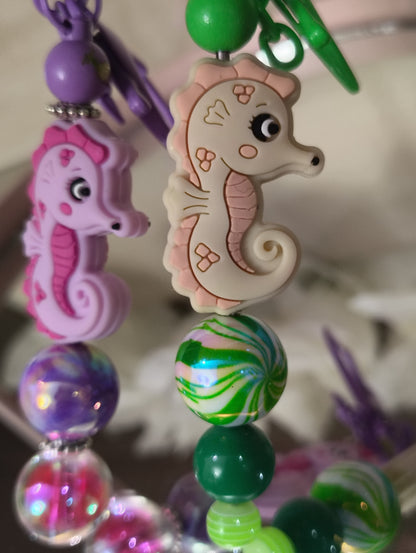 Seahorse Sweeties Beaded Keychain Set