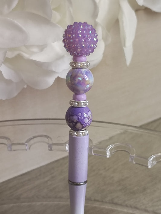 Lavender Dream Beaded Pen | Purple Sparkle Writing Pen