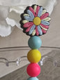 Retro Flower Beaded Pen | Bright Floral Writing Pen