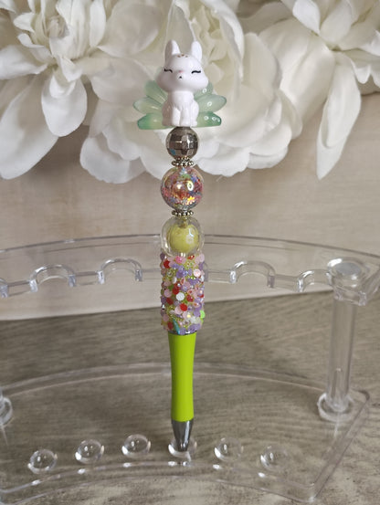 Forest Fairy Fox Beaded Pen | Whimsical Pastel Writing Pen
