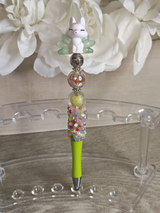 Forest Fairy Fox Beaded Pen | Whimsical Pastel Writing Pen