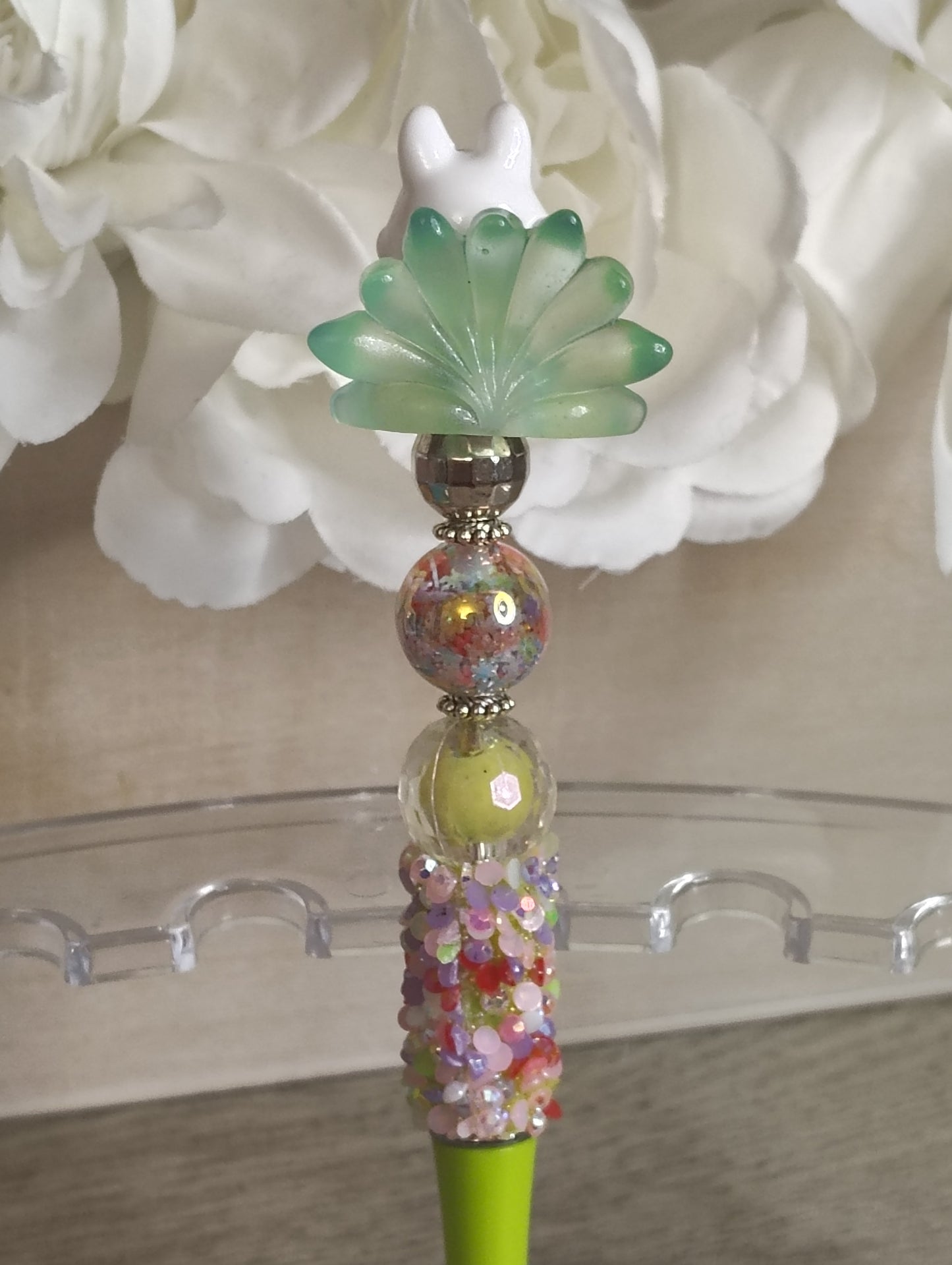 Forest Fairy Fox Beaded Pen | Whimsical Pastel Writing Pen