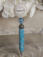 Psalm 91 Spinning Beaded Pen | Teal Sparkle Faith Pen