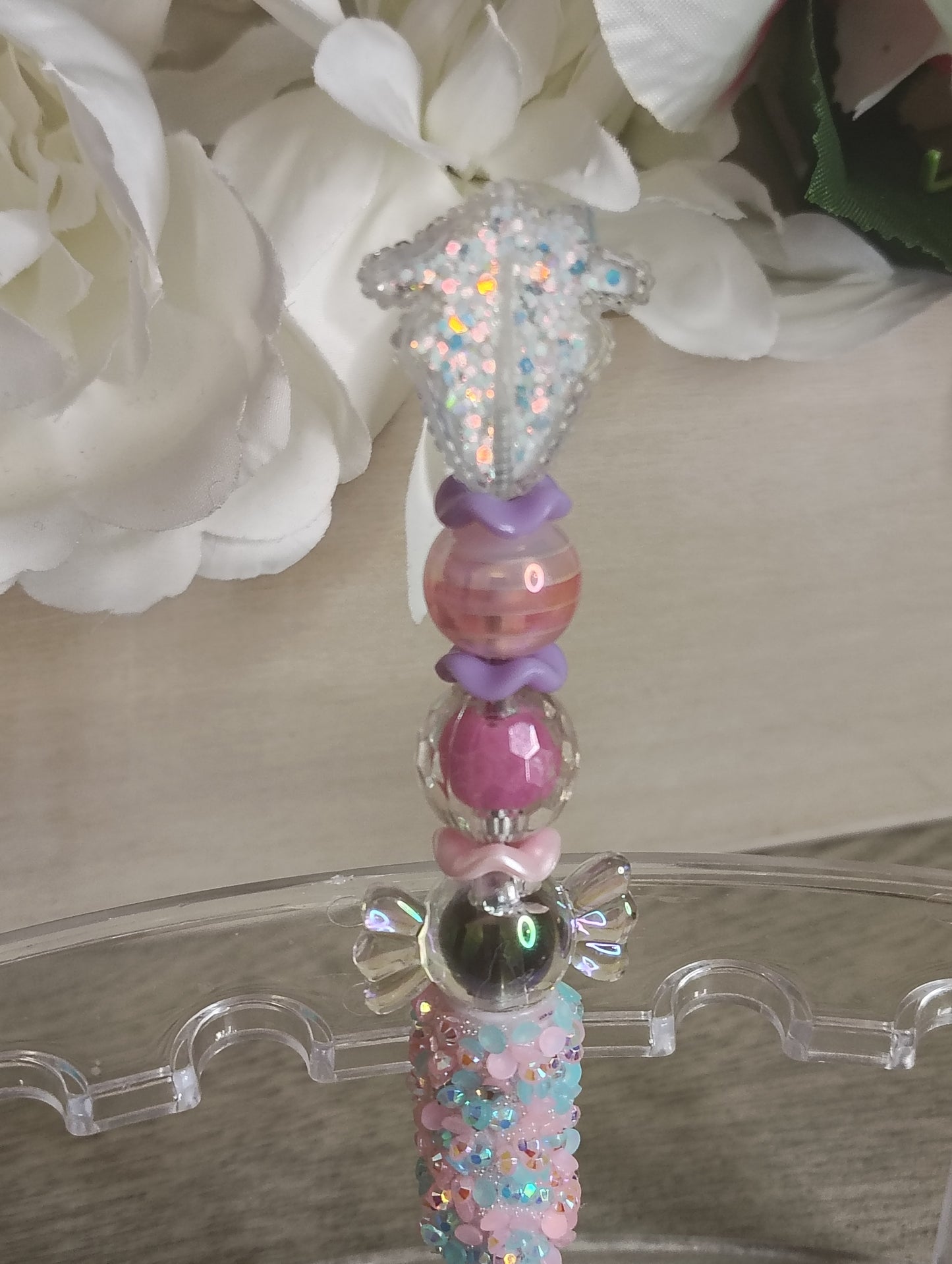 Pastel Pup Sundae Pen | Candy Sprinkle Beaded Glam Pen