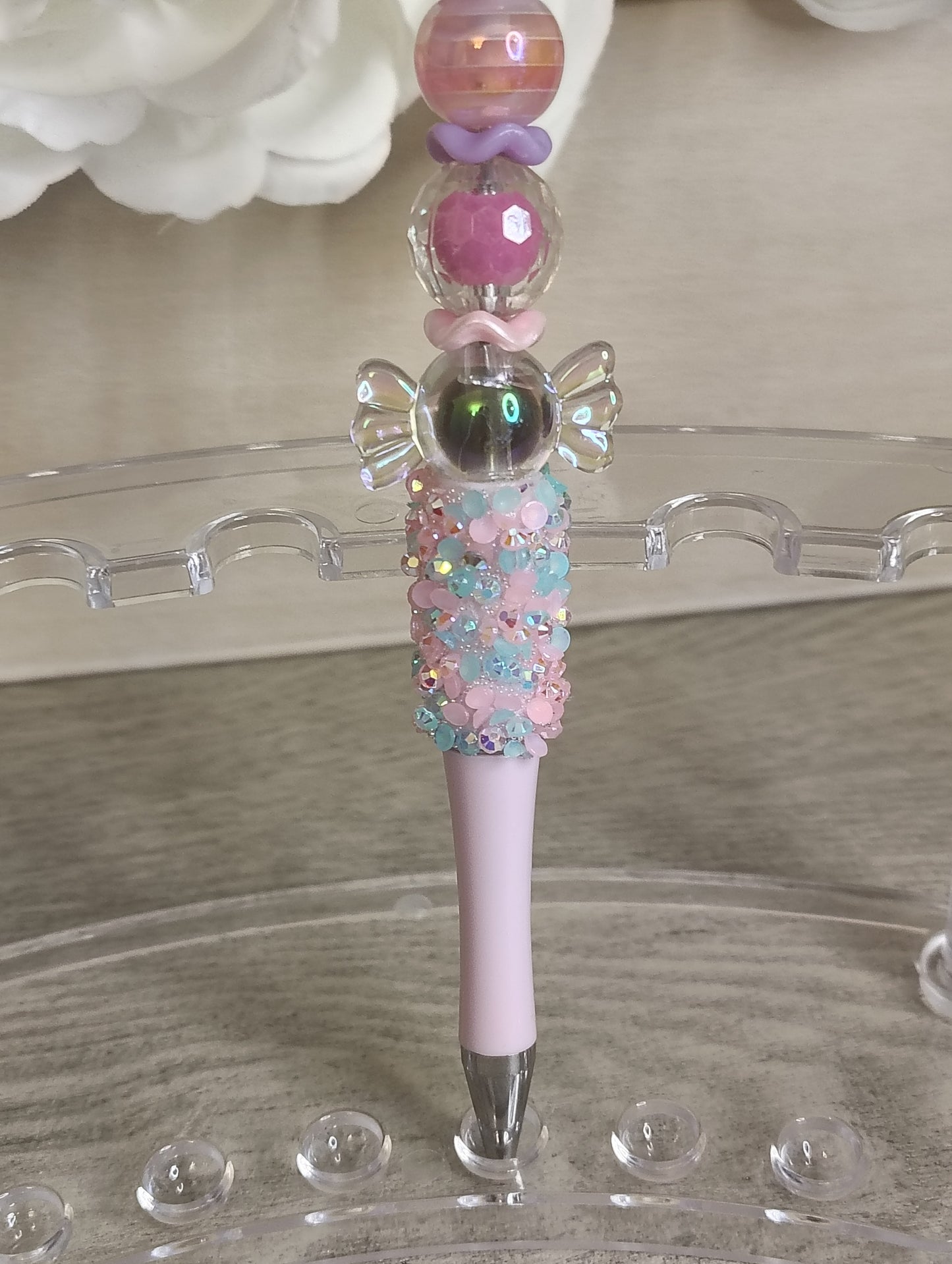 Pastel Pup Sundae Pen | Candy Sprinkle Beaded Glam Pen