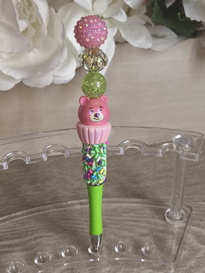 Sweet Bear Cupcake Pen | Candy Sprinkle Beaded Pen