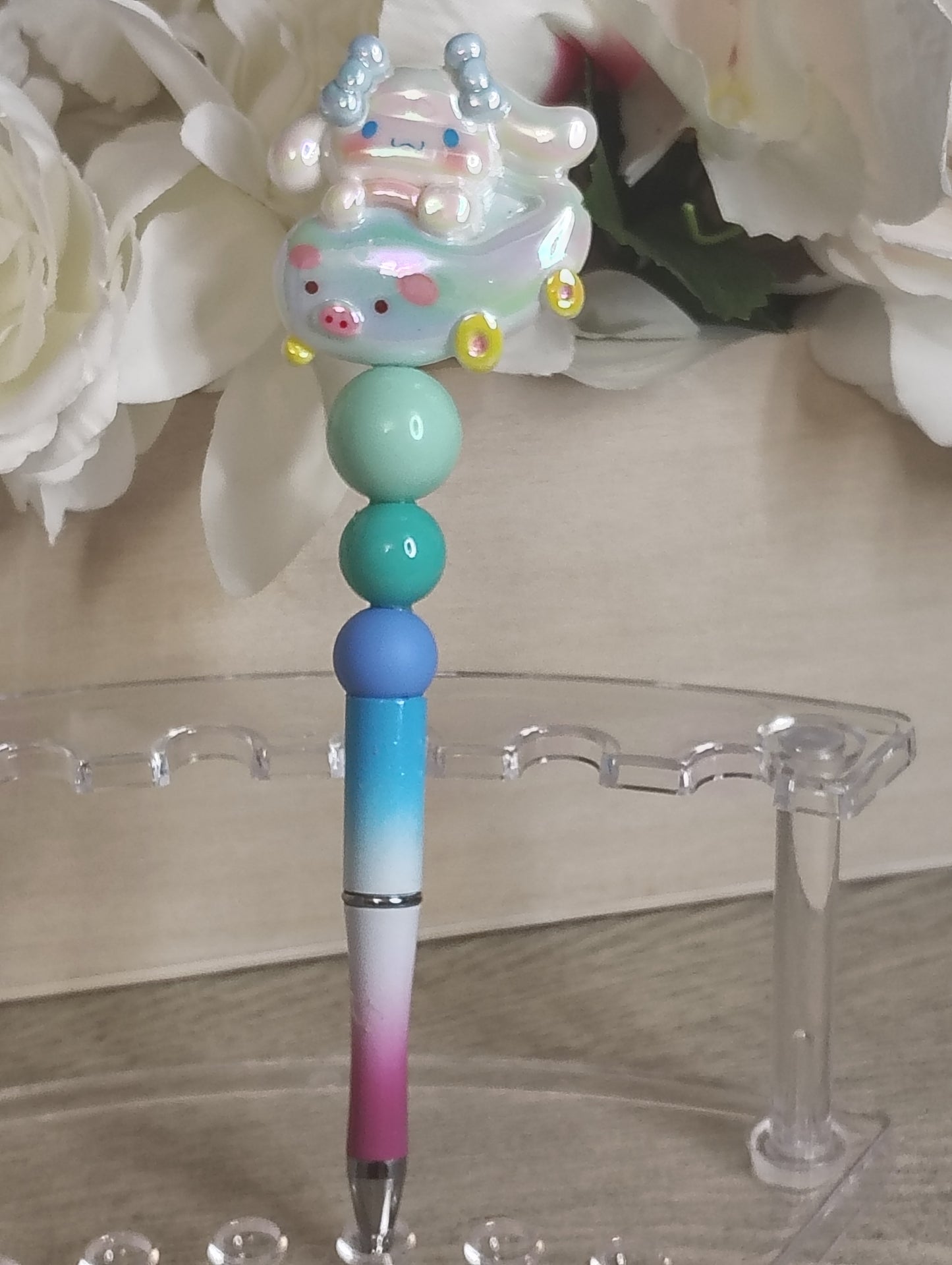 Pastel Dream Cloud Beaded Pen | Cute Character-Style Handmade Pen