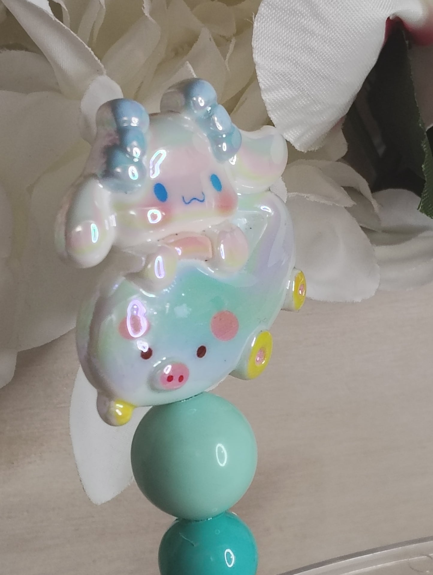 Pastel Dream Cloud Beaded Pen | Cute Character-Style Handmade Pen