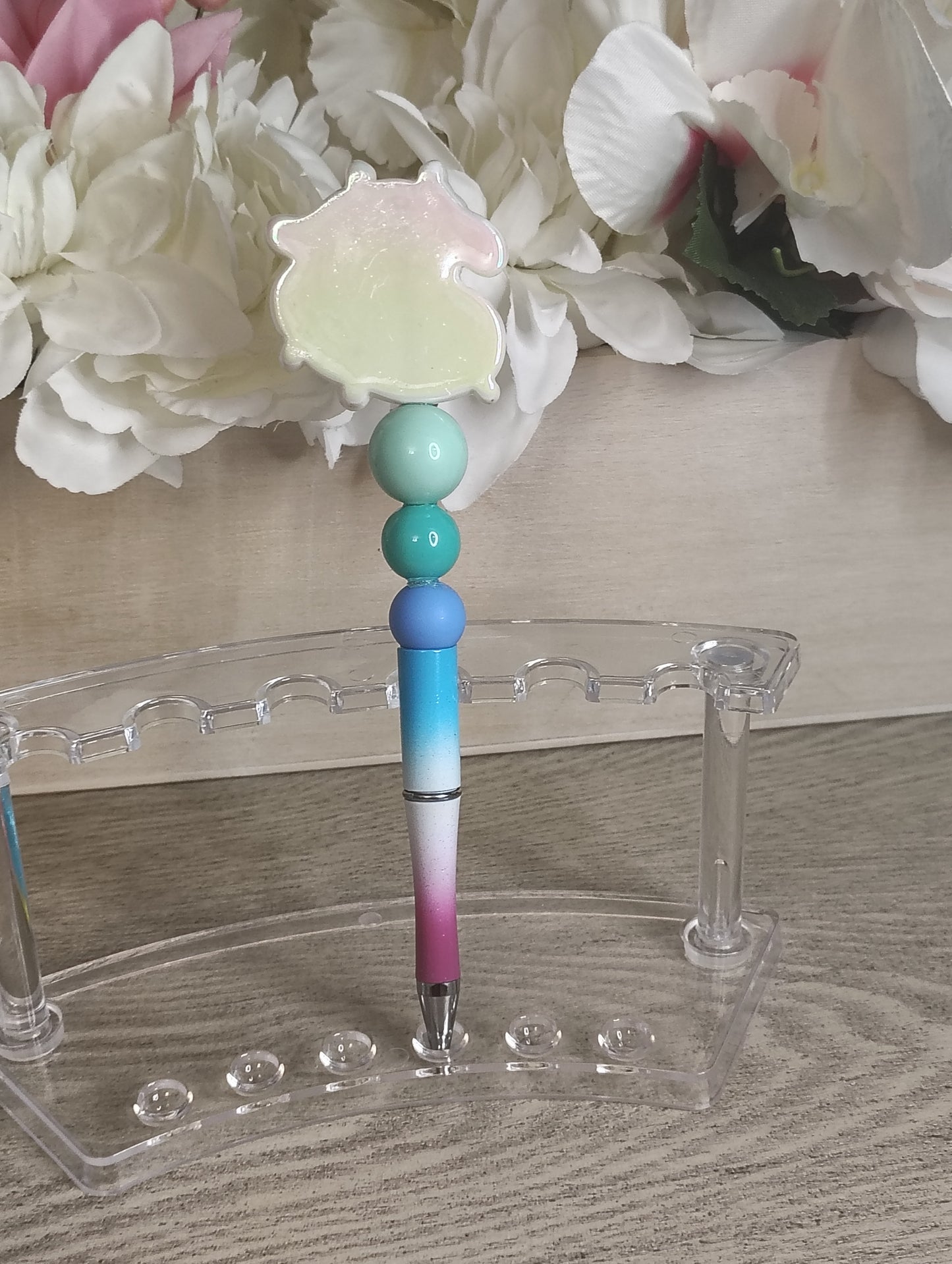 Pastel Dream Cloud Beaded Pen | Cute Character-Style Handmade Pen