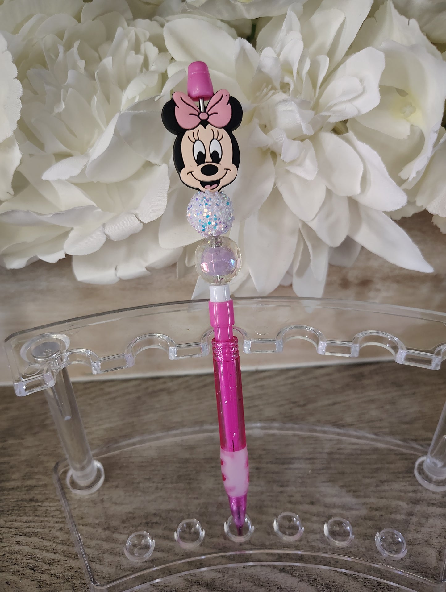 Minnie mouse inspired Beaded Pencil