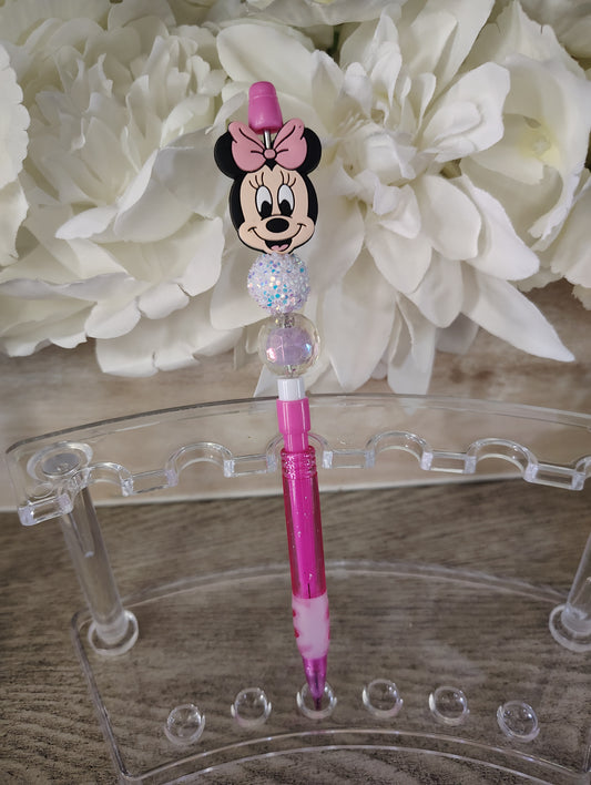 Minnie mouse inspired Beaded Pencil