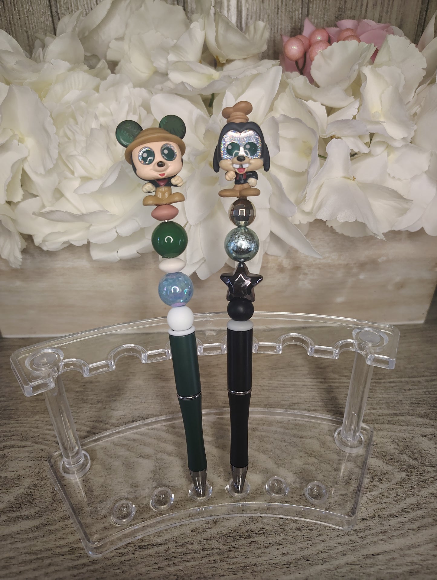 Mickey and Goofy Beaded Pen Set