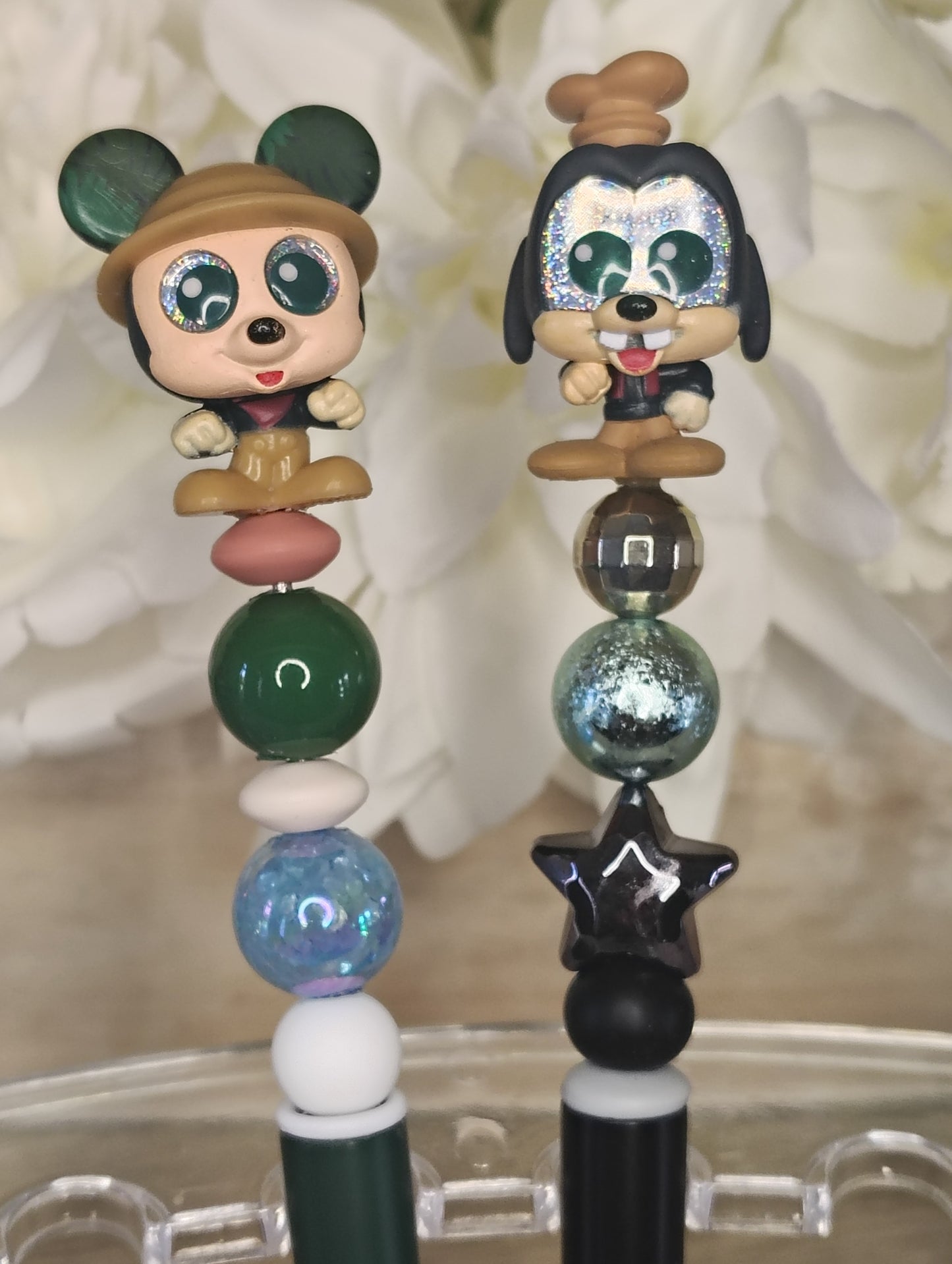 Mickey and Goofy Beaded Pen Set