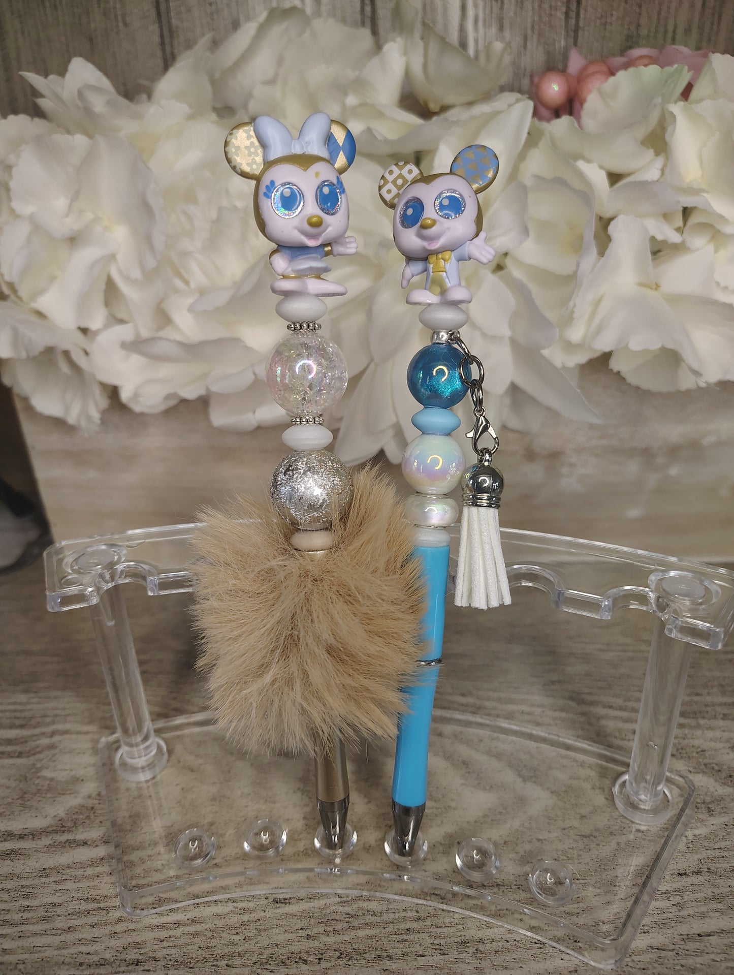 Mickey and Minnie Mouse Inspired Beaded Pen Set
