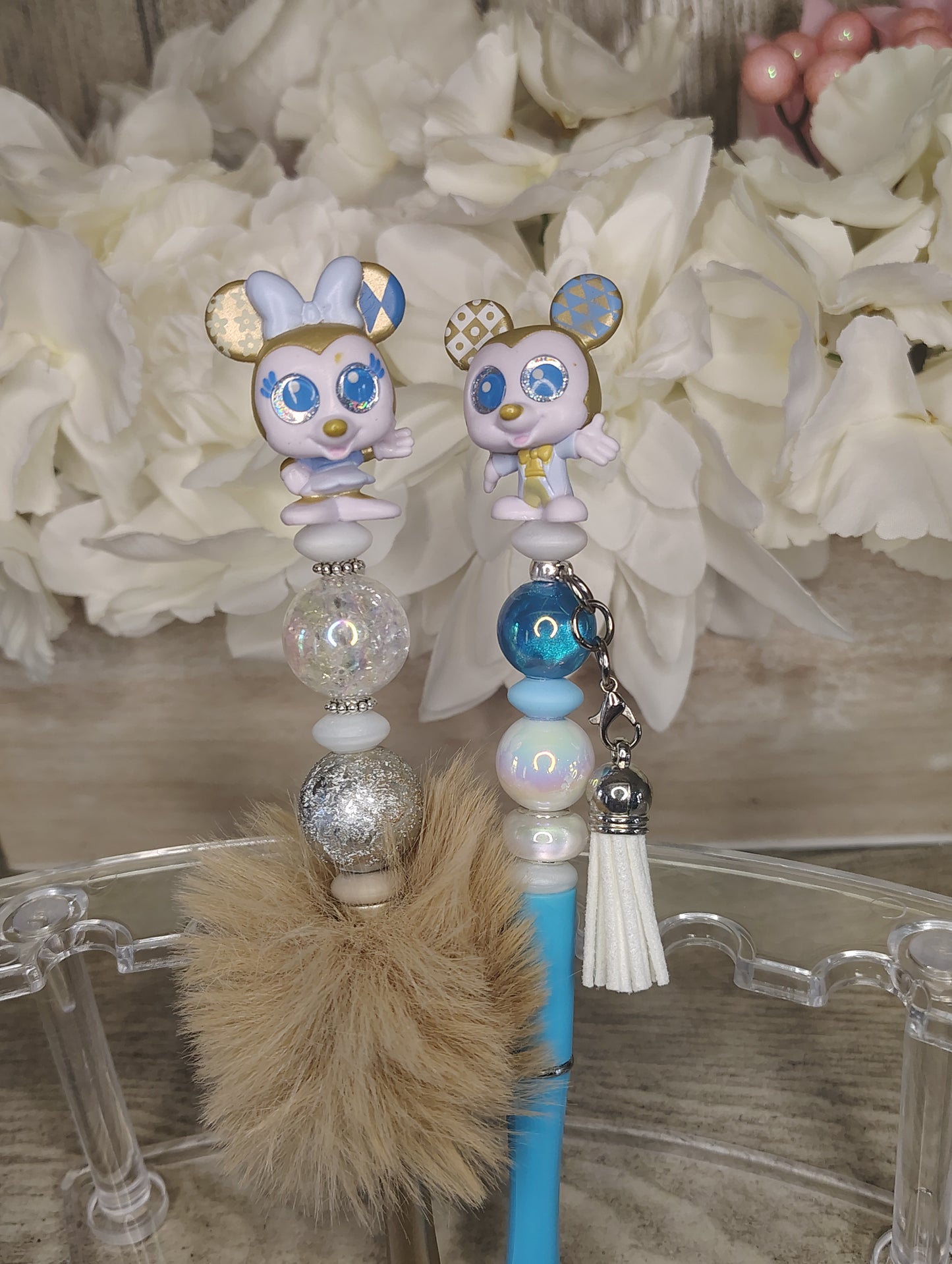 Mickey and Minnie Mouse Inspired Beaded Pen Set