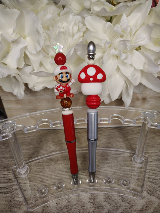 Mario Brothers Inspired Beaded Pen Set 🍄✨
