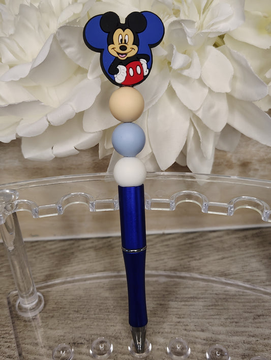 Classic Mickey Mouse Inspired Beaded Pen 💙✨