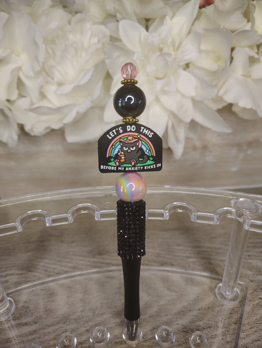 “Let’s Do This” Anxiety Humor Pen 🖤🌈