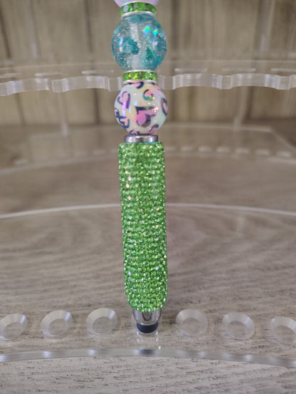 Floral Bow Beaded Stylus Pen