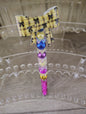 Yellow Plaid Bow Beaded Stylis
