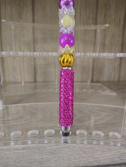Yellow Plaid Bow Beaded Stylis