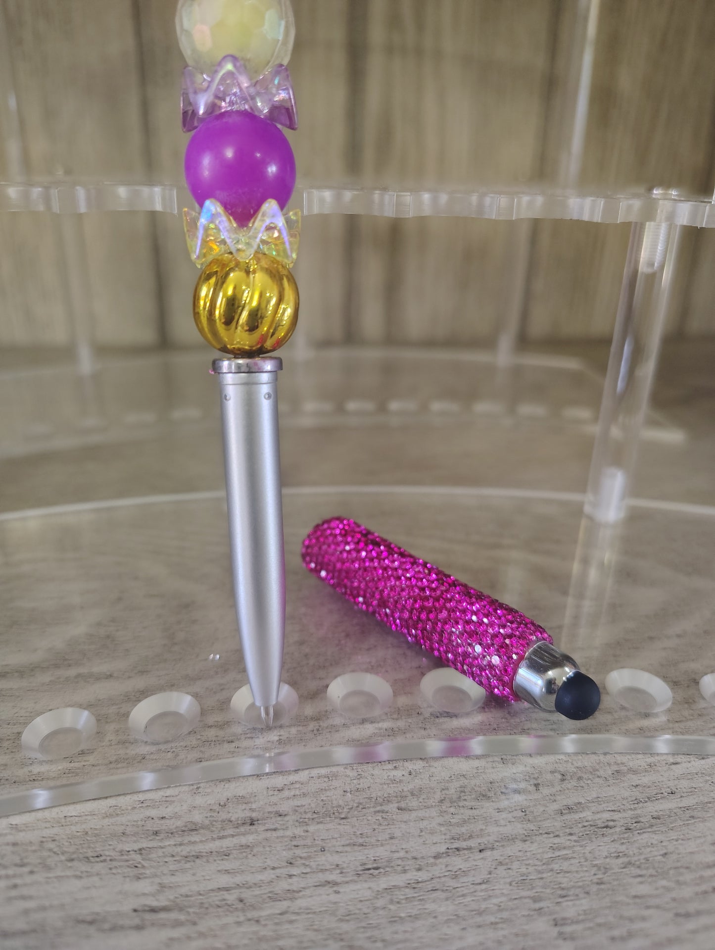 Yellow Plaid Bow Beaded Stylis