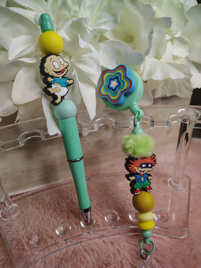 '90s Baby Inspired Pen & Matching Badge Reel Gift Set